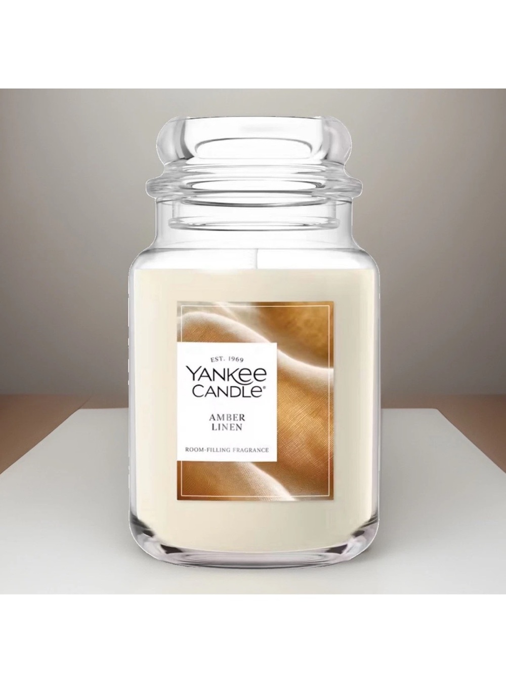 Yankee Candle Large Jar Candle- Amber Linen (22 oz)